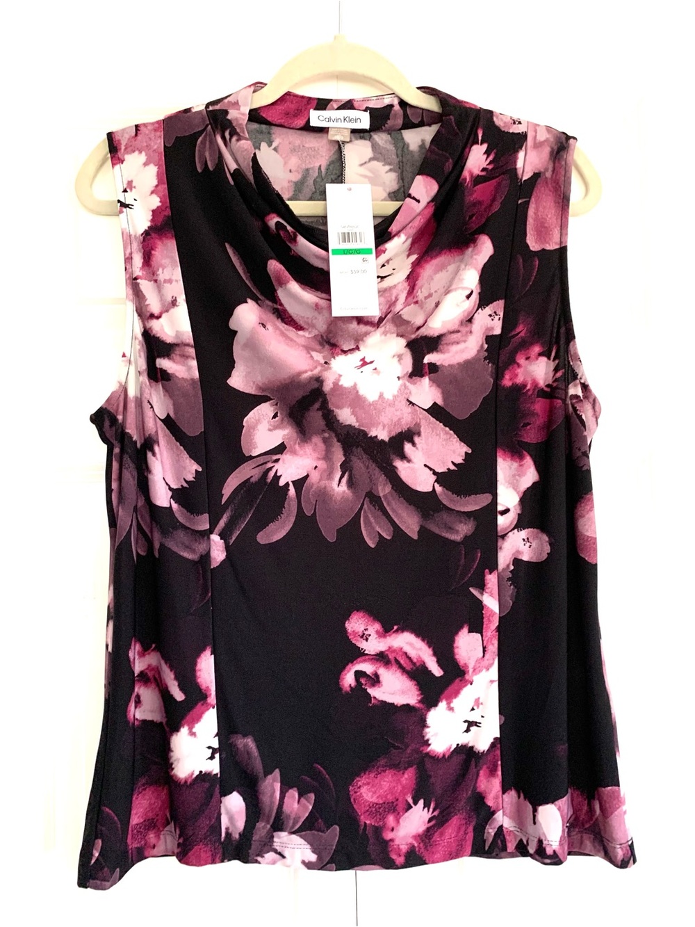 Calvin Klein Sleeveless Cowl Neck Blouse